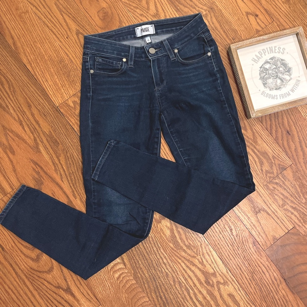 Paige Size 25, skinny, slightly faded jeans